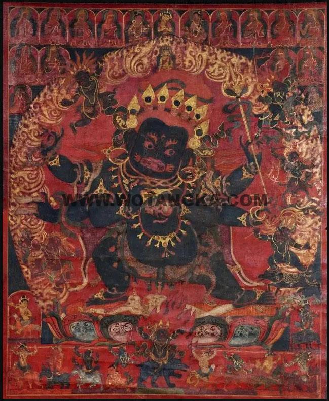 沃唐卡编号AC25967：六臂大黑天