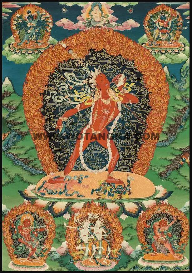 沃唐卡编号AC27359：金刚瑜伽母