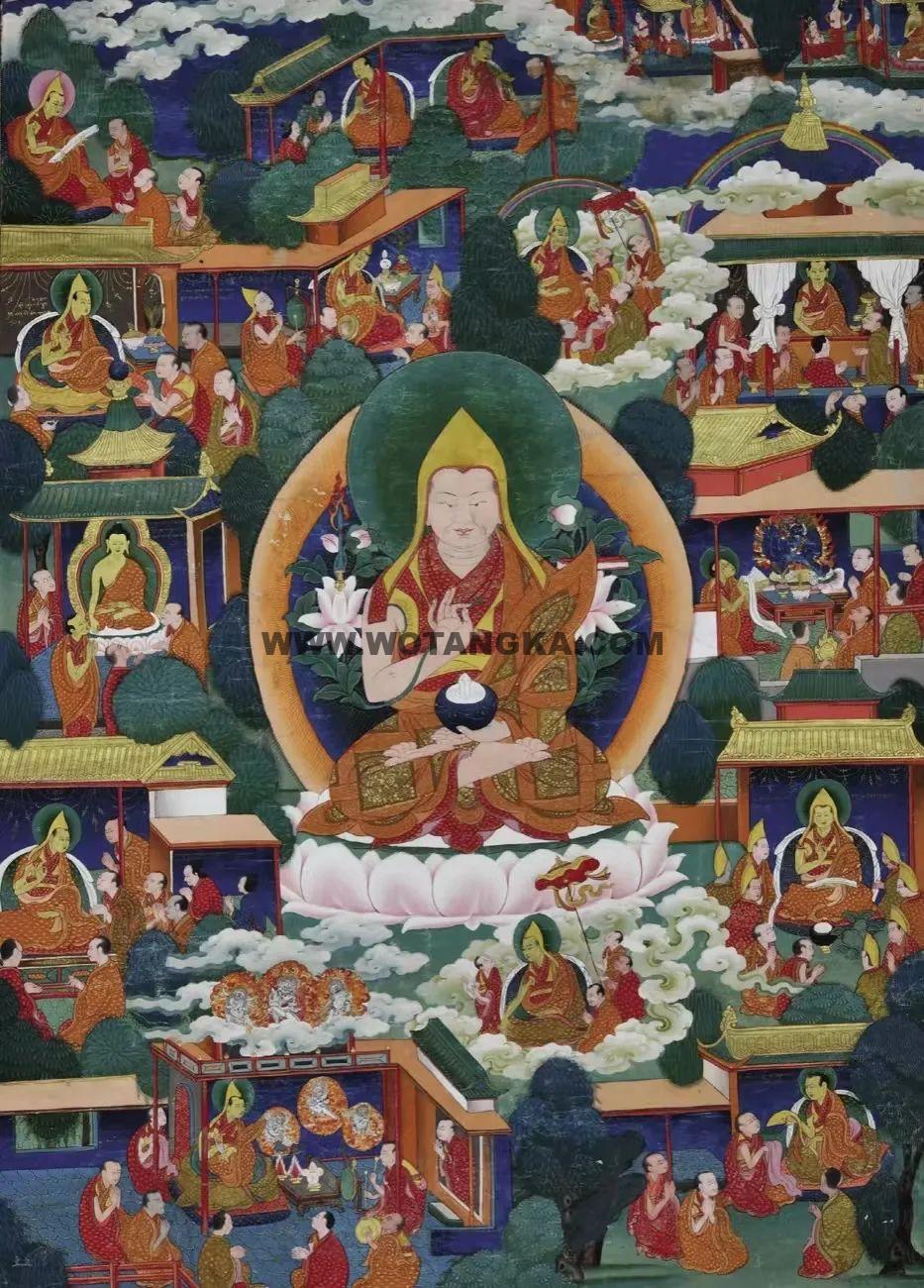 沃唐卡编号AC45644：宗喀巴大师传记故事