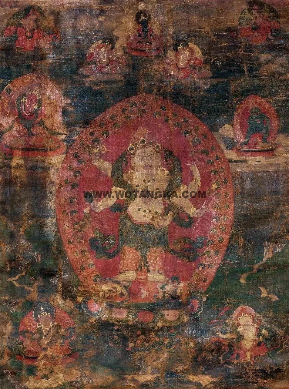 沃唐卡编号AC78552：白六臂玛哈嘎拉