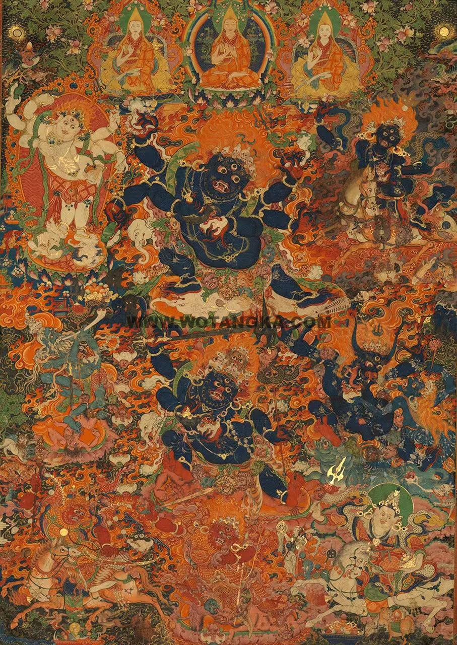 沃唐卡编号AC82914：六臂玛哈嘎拉