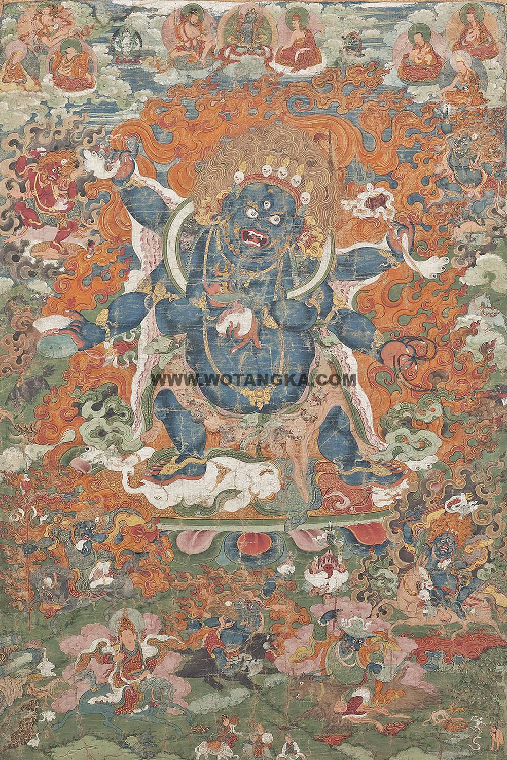 沃唐卡编号AC90608:六臂大黑天