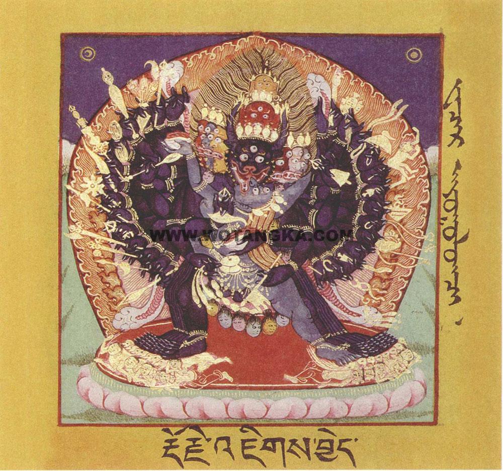沃唐卡·佛像总集编号BC17208：阎曼德迦的三种变化身·大威德金刚（阎曼德迦）