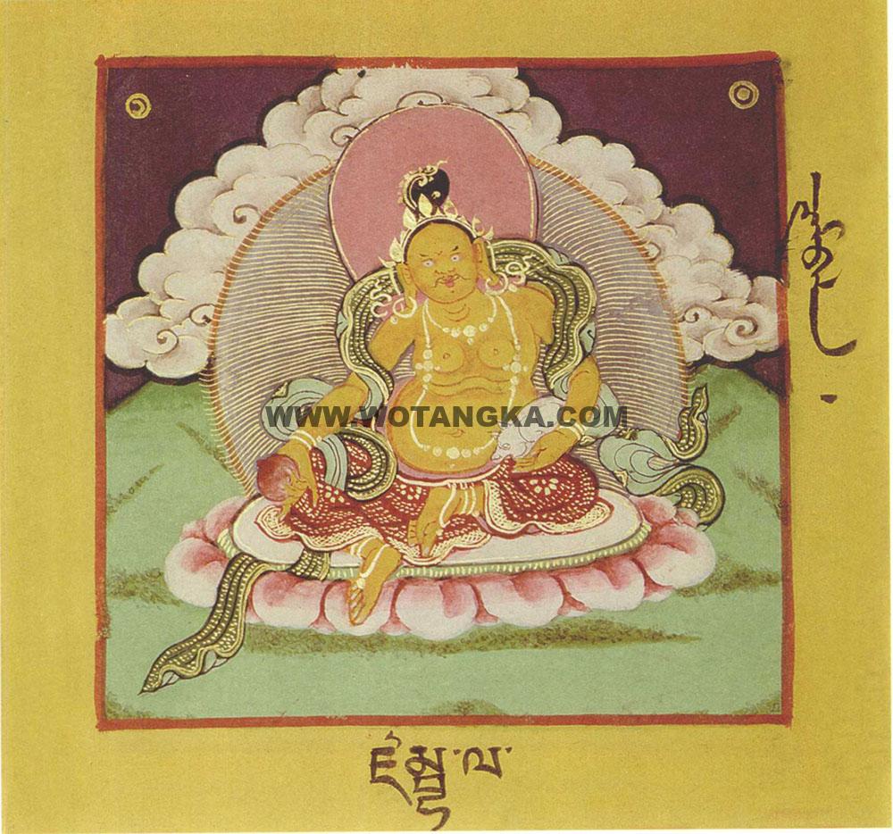 沃唐卡·佛像总集编号BC45259：纳塘百法·宝部·财神（阎婆罗）