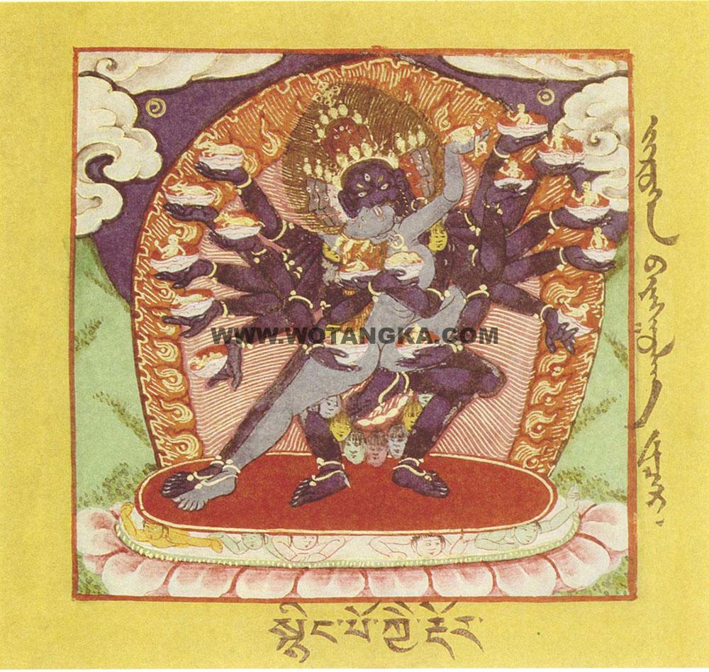 沃唐卡·佛像总集编号BC53678：《金刚鬘》和《究竟瑜伽鬘》所说曼陀罗之尊神·心藏欢喜金刚