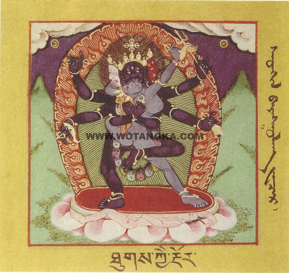 沃唐卡·佛像总集编号BC54492：《金刚鬘》和《究竟瑜伽鬘》所说曼陀罗之尊神·意喜金刚