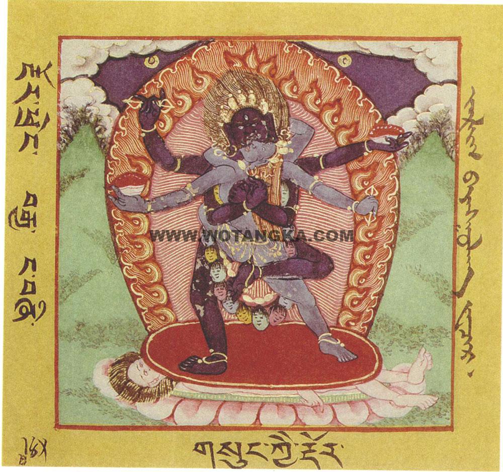 沃唐卡·佛像总集编号BC56085：《金刚鬘》和《究竟瑜伽鬘》所说曼陀罗之尊神·语喜金刚