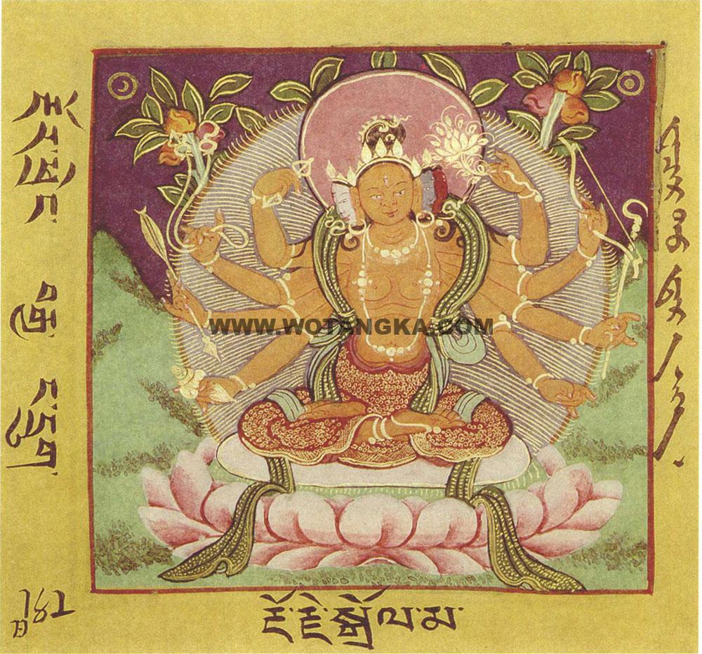 沃唐卡·佛像总集编号BC59555：《金刚鬘》和《究竟瑜伽鬘》所说曼陀罗之尊神·金刚救度母