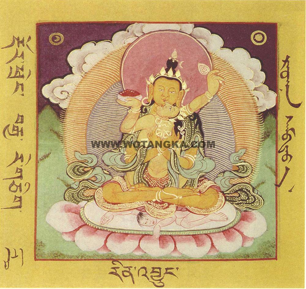 沃唐卡·佛像总集编号BC73532：《金刚鬘》和《究竟瑜伽鬘》所说曼陀罗之尊神·宝生佛