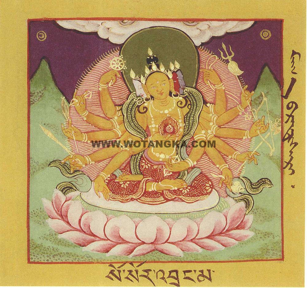 沃唐卡·佛像总集编号BC88425：《金刚鬘》和《究竟瑜伽鬘》所说曼陀罗之尊神·随求佛母