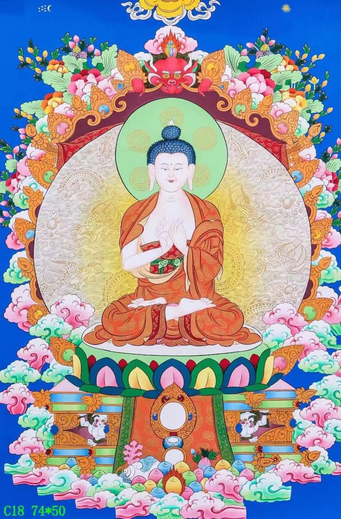 编号138-182700：彩绘唐卡-大日如来（74*50CM左右）