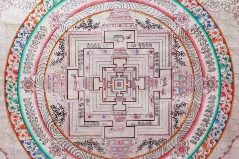 编号138-264429：白银唐卡-时轮金刚坛城（76*50CM左右）
