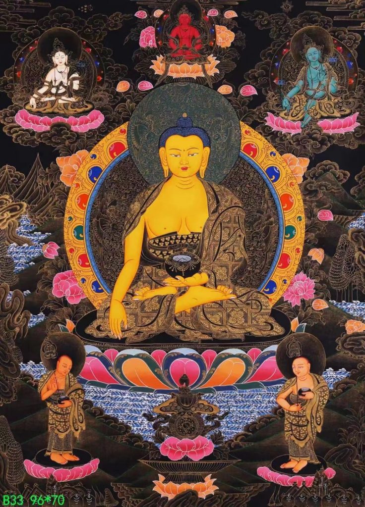 编号138-465524：彩绘唐卡-释迦牟尼佛（96*70CM左右）