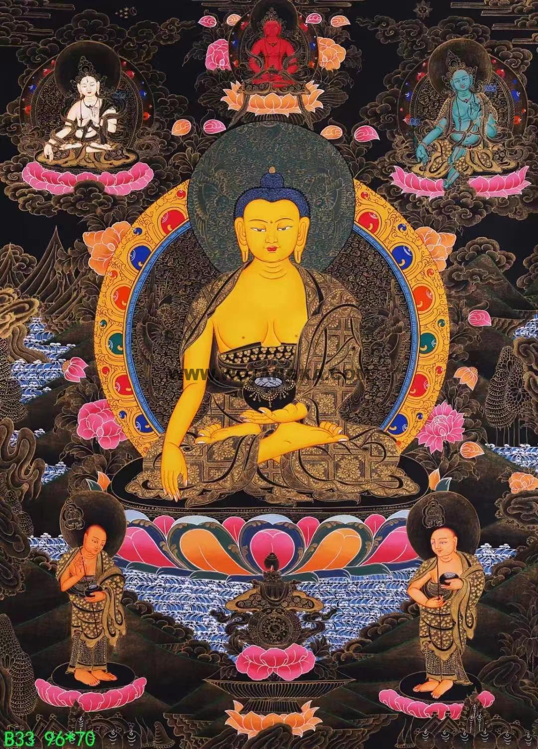 编号138-465524:彩绘唐卡-释迦牟尼佛(96*70CM左右)