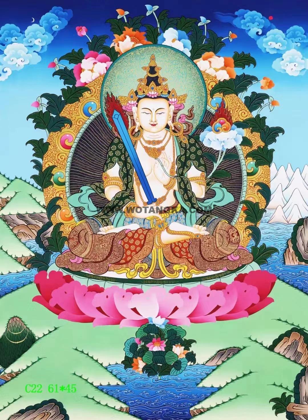 编号138-541266:彩绘唐卡-虚空藏菩萨(61*45CM左右)