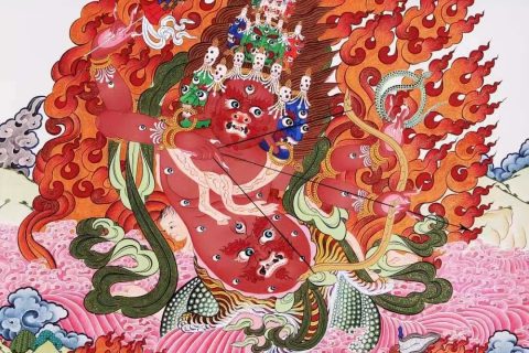 编号138-558660：彩绘唐卡-惹呼拉（60*45CM左右）