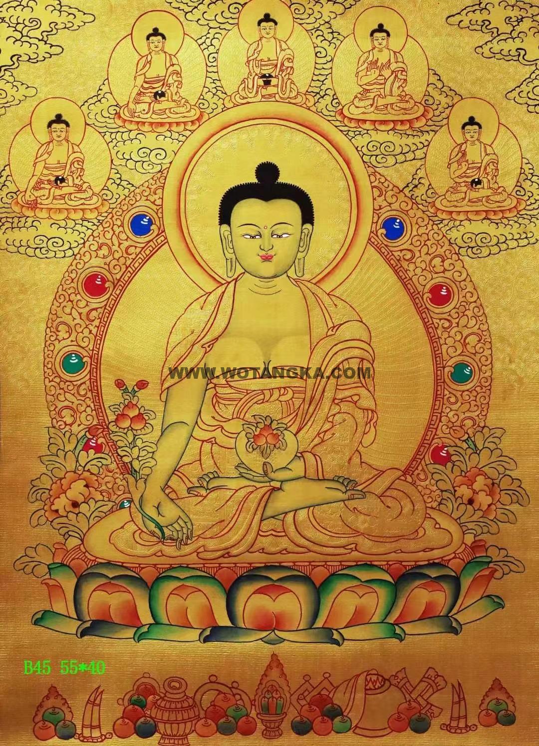 编号138-614392:黄金唐卡-药师佛(55*40CM左右)