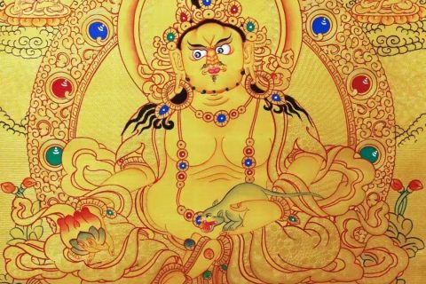 编号138-619115：黄金唐卡-黄财神（55*40CM左右）