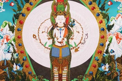 编号138-720671：彩绘唐卡-千手观音（152*106CM左右）