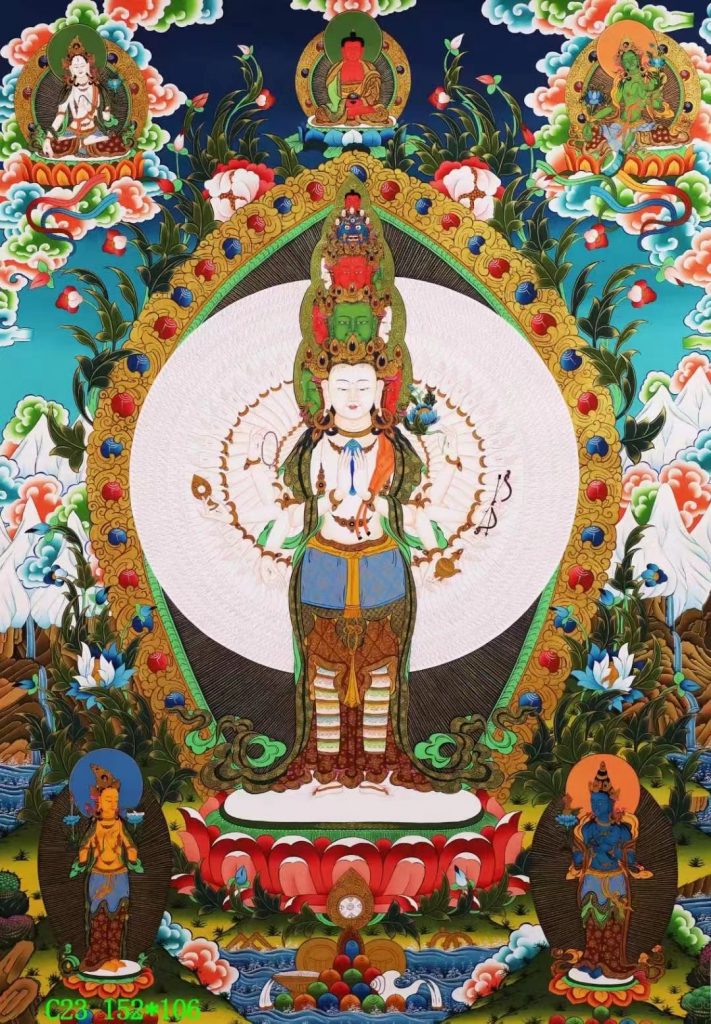 编号138-720671：彩绘唐卡-千手观音（152*106CM左右）