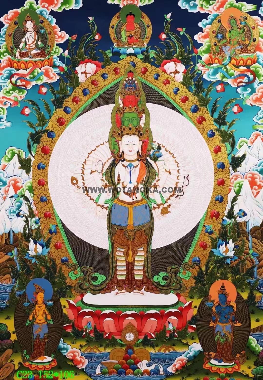 编号138-720671:彩绘唐卡-千手观音(152*106CM左右)