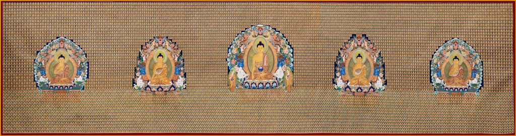 编号188-203603：黄金唐卡-释迦牟尼佛·千佛图（285*950CM左右）