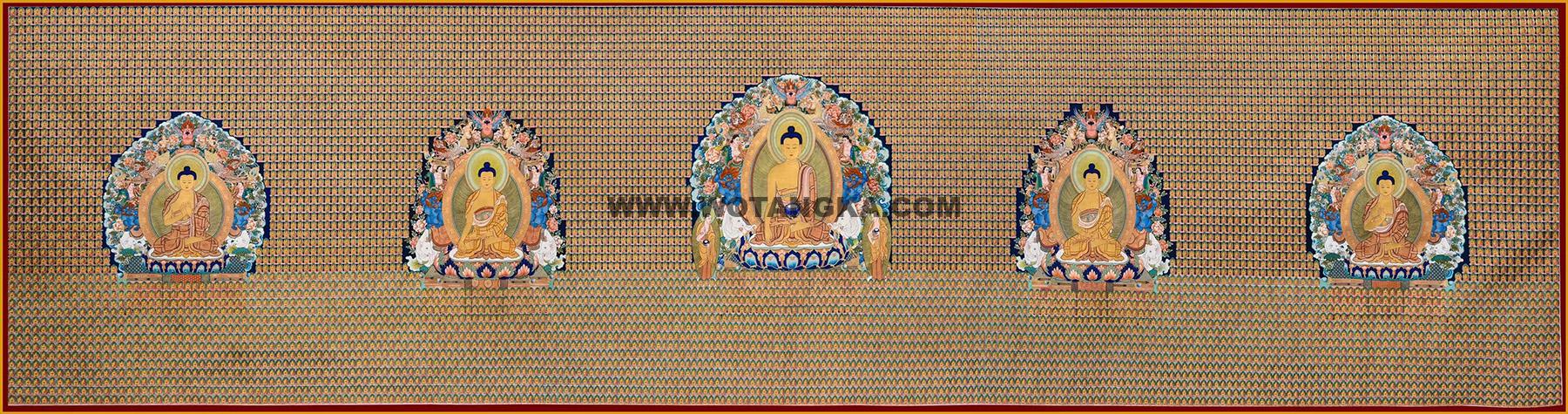 编号188-203603:黄金唐卡-释迦牟尼佛·千佛图(285*950CM左右)