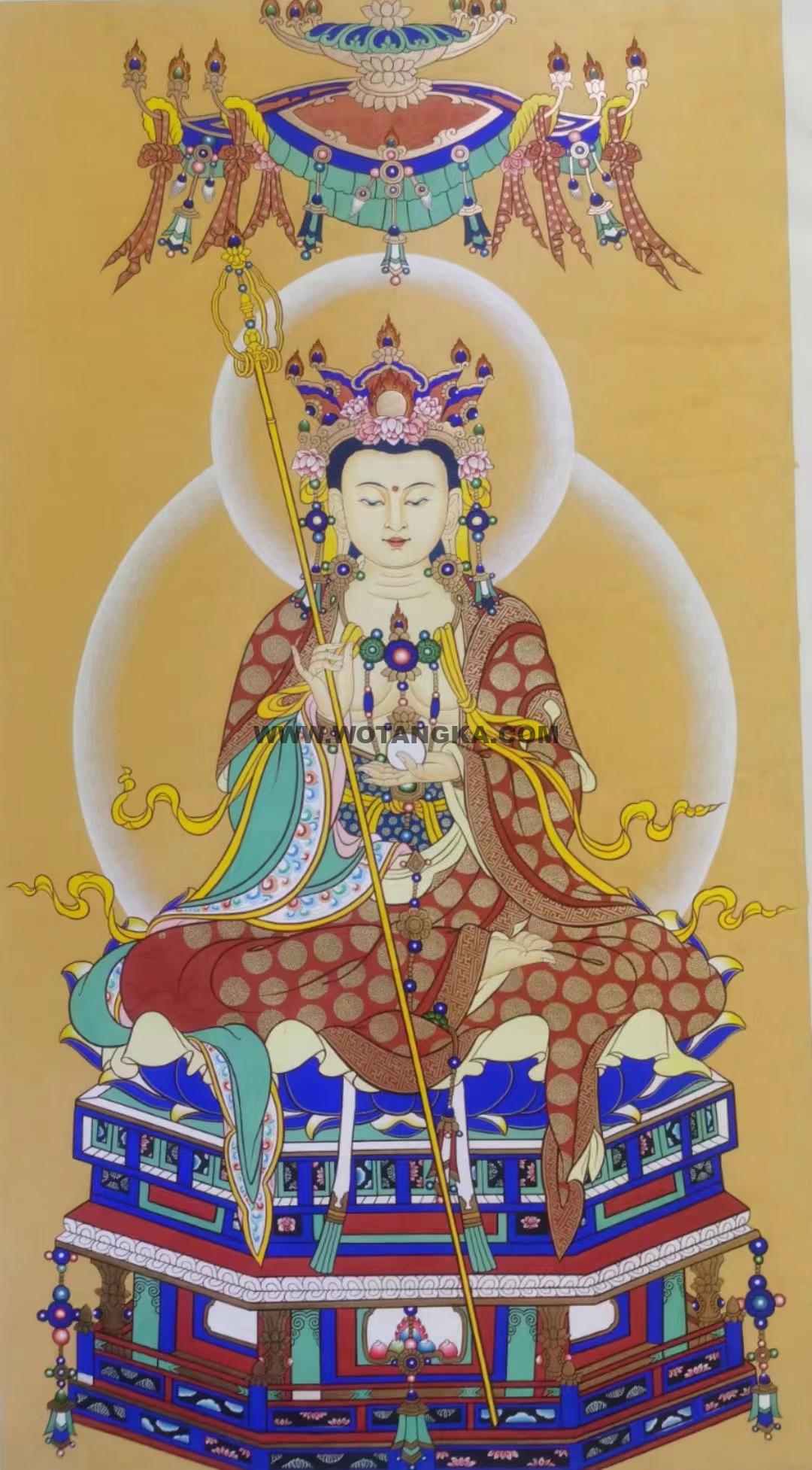 编号188-215400：彩绘唐卡-地藏王菩萨（80*55CM左右）