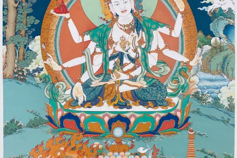 编号188-345610：彩绘唐卡-尊胜佛母（80*60CM左右）