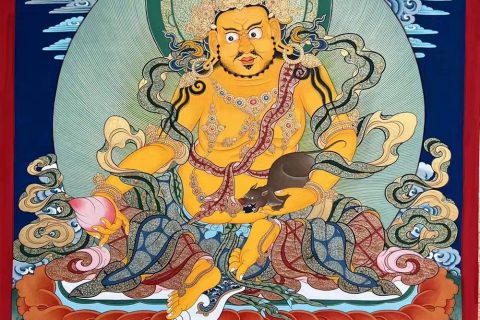 编号188-353958：彩绘唐卡-黄财神（60*45CM左右）