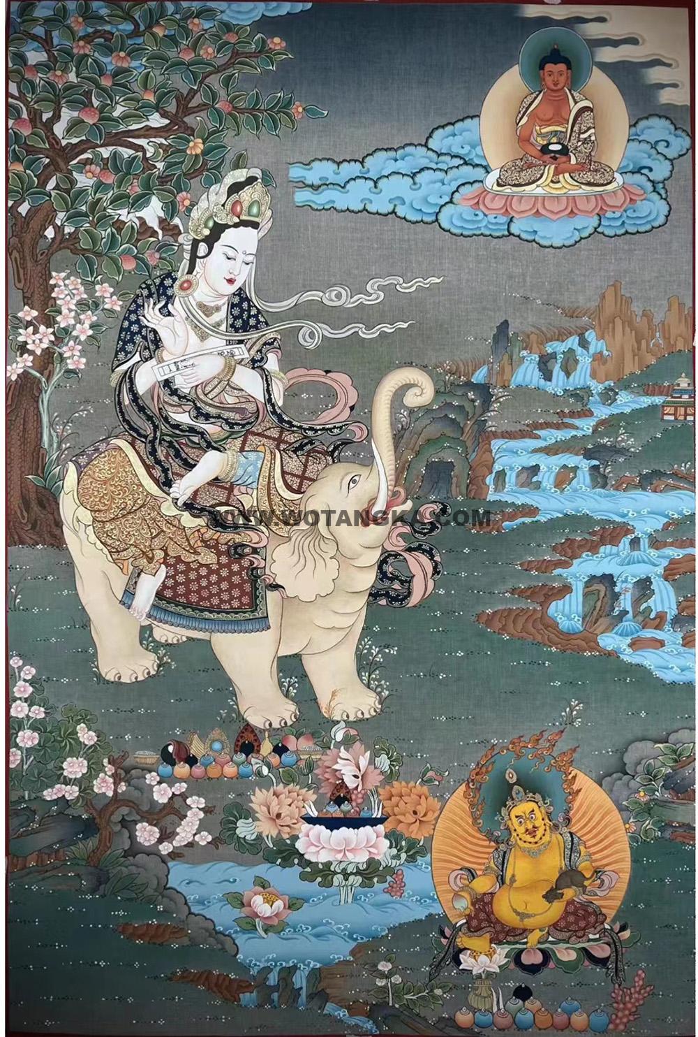编号188-390085:彩绘唐卡-普贤菩萨(80*60CM左右)