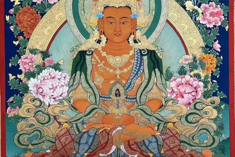 编号188-416512：彩绘唐卡-长寿佛（60*45CM左右）