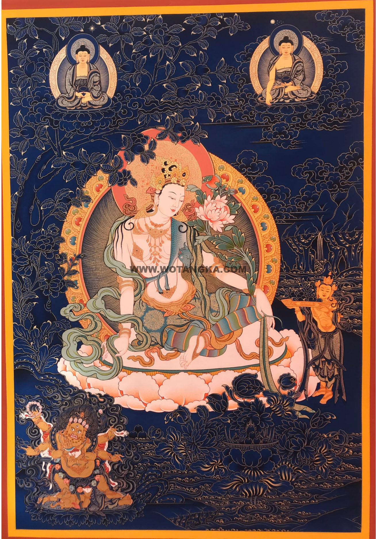 热贡-拉藏·画院：彩绘唐卡-静息观音（80*60CM左右）