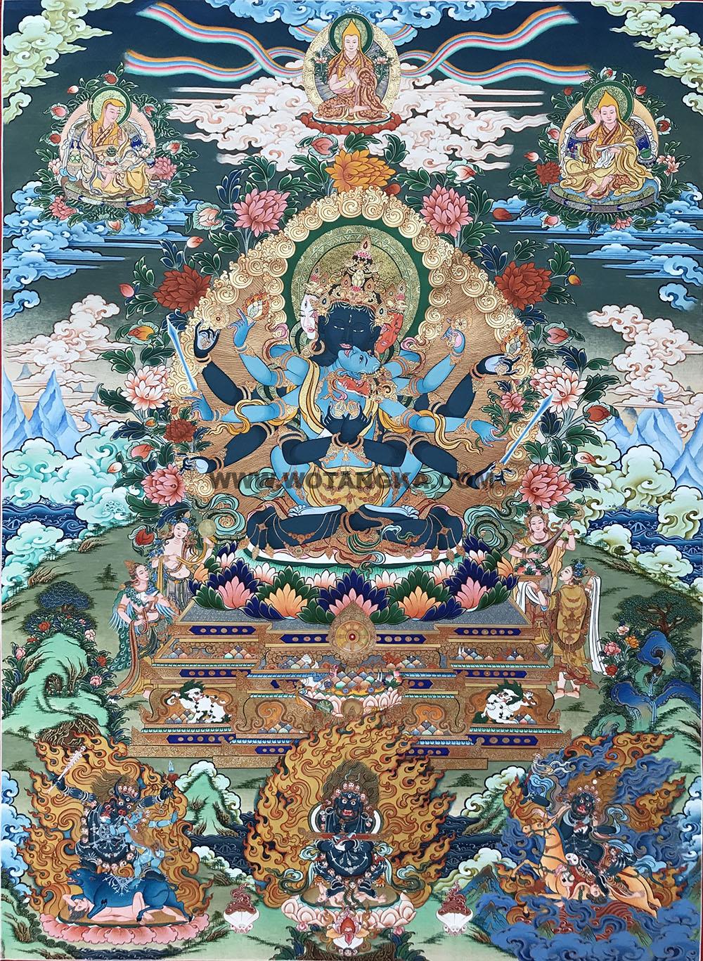 编号188-651712:彩绘唐卡-密集金刚(100*70CM左右)