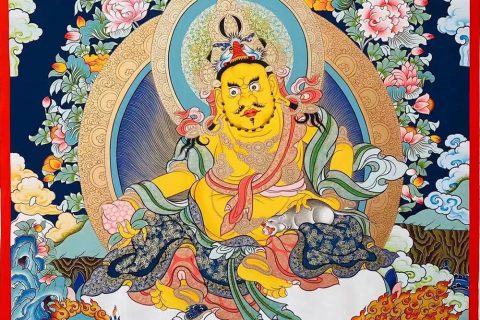 编号188-743648：彩绘唐卡-五方财神（100*70CM左右）