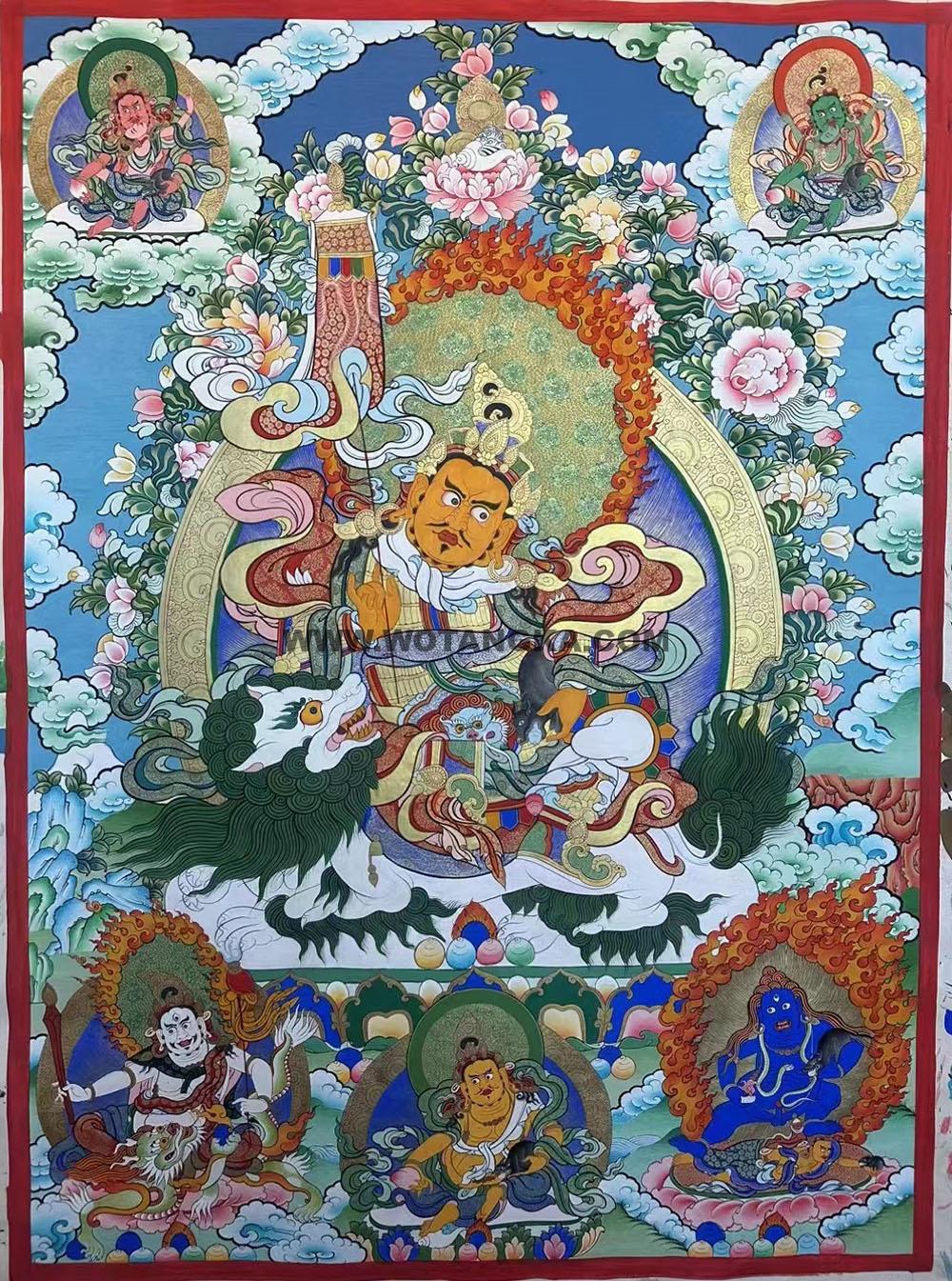 热贡-拉藏·画院：彩绘唐卡-财宝天王（100*70CM左右）