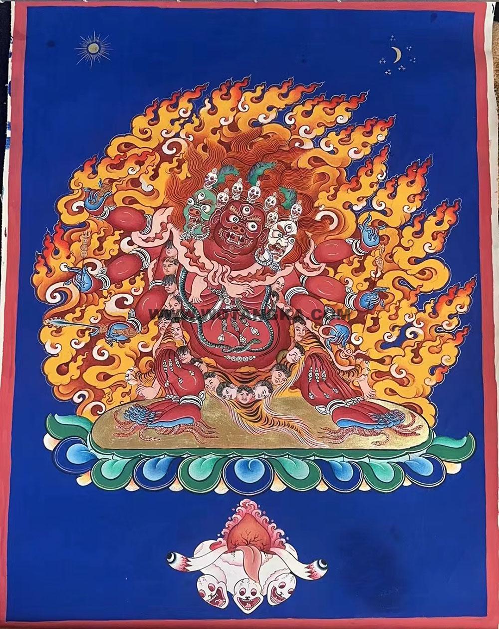 热贡-拉藏·画院：彩绘唐卡-马头明王（60*45CM左右）