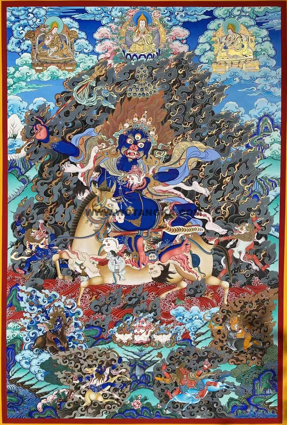 热贡-拉藏·画院：彩绘唐卡-吉祥天母（100*70CM左右）