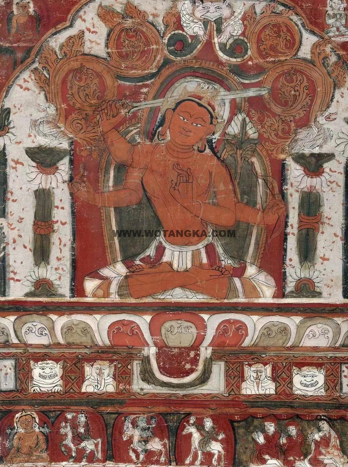 沃唐卡编号AC22350：四臂文殊菩萨