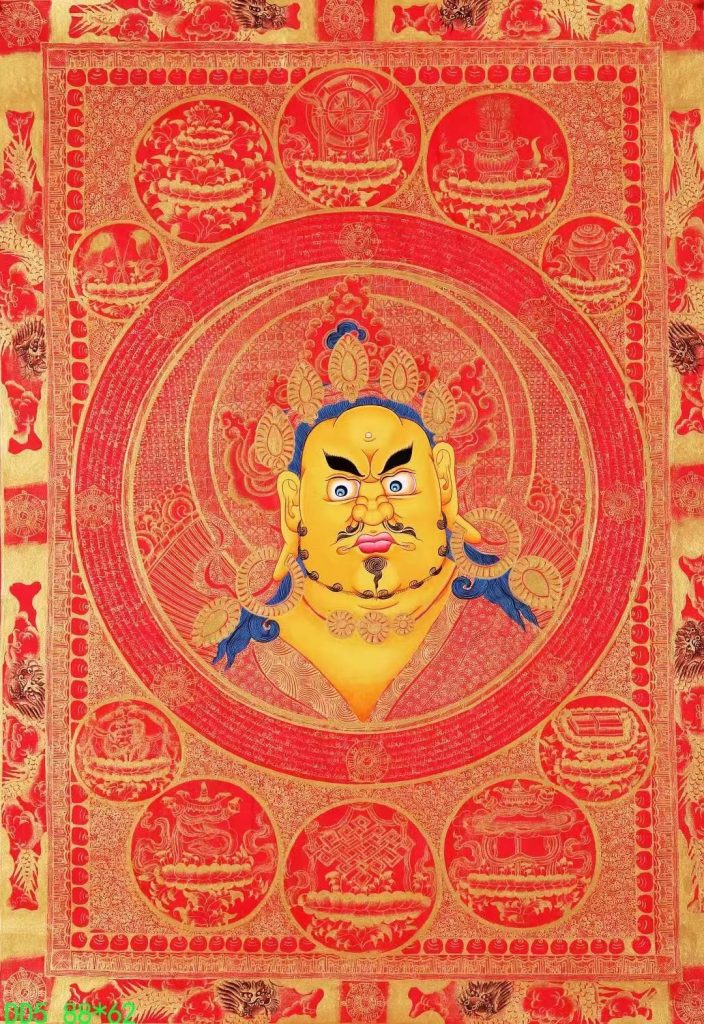 编号138-205979：红金唐卡-黄财神·佛头（88*62CM左右）