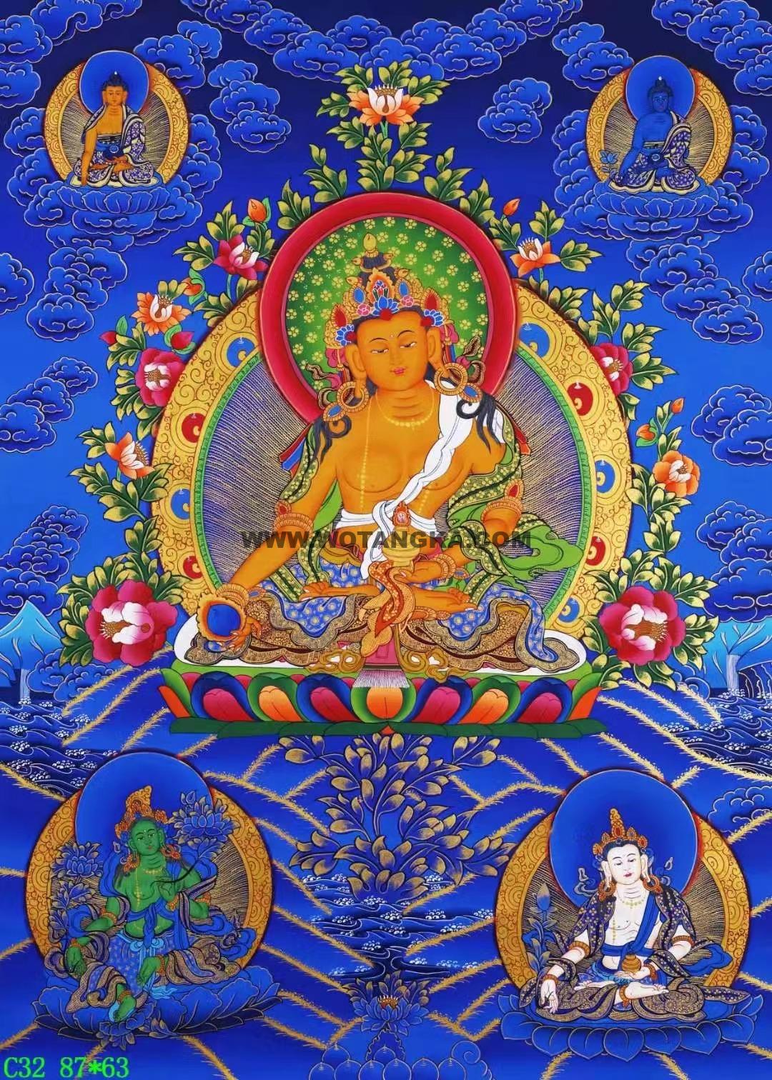 编号138-232812：蓝金唐卡-地藏王菩萨（87*63CM左右）