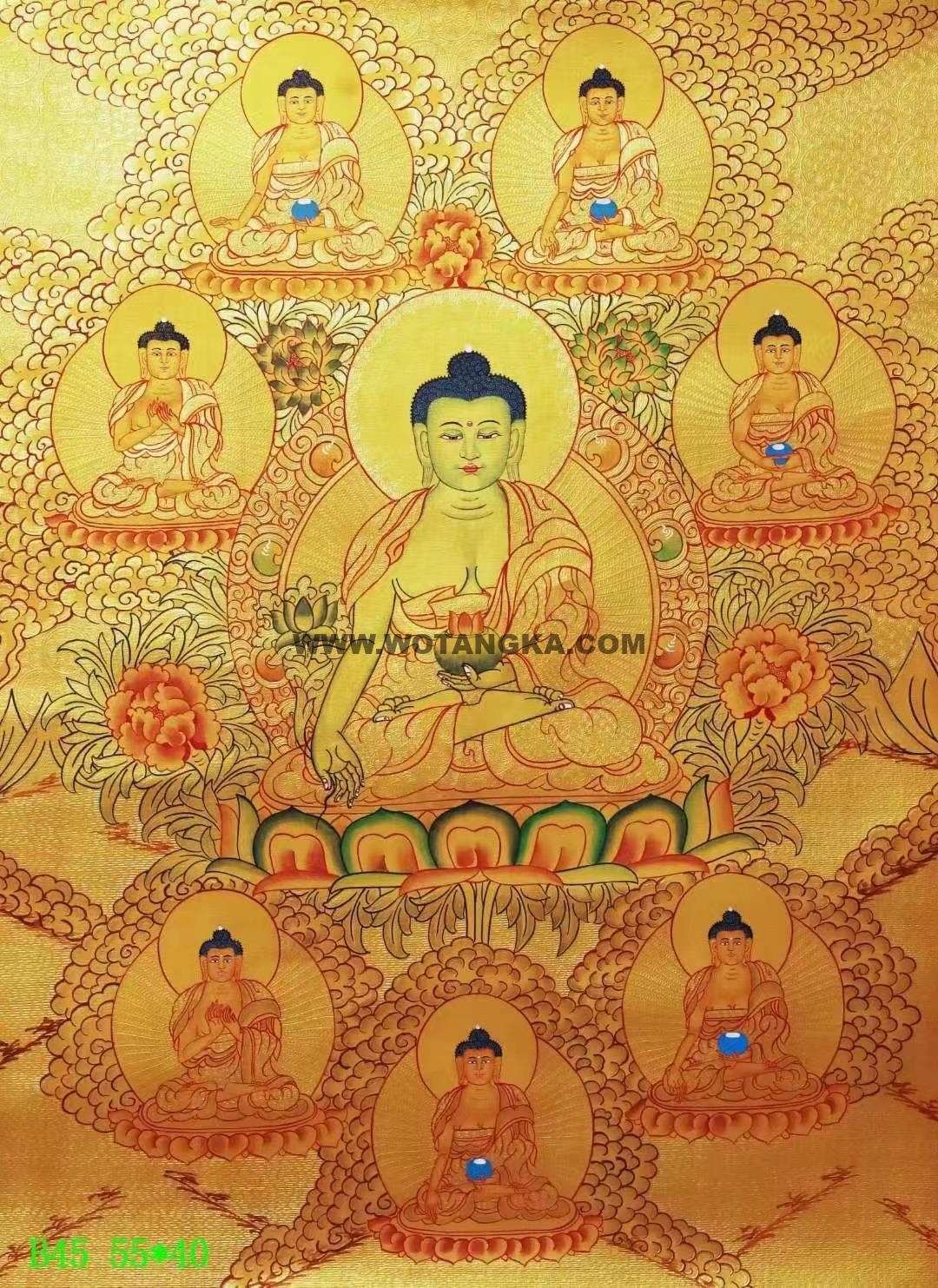 编号138-246866：黄金唐卡-药师佛·药师八佛（55*40CM左右）