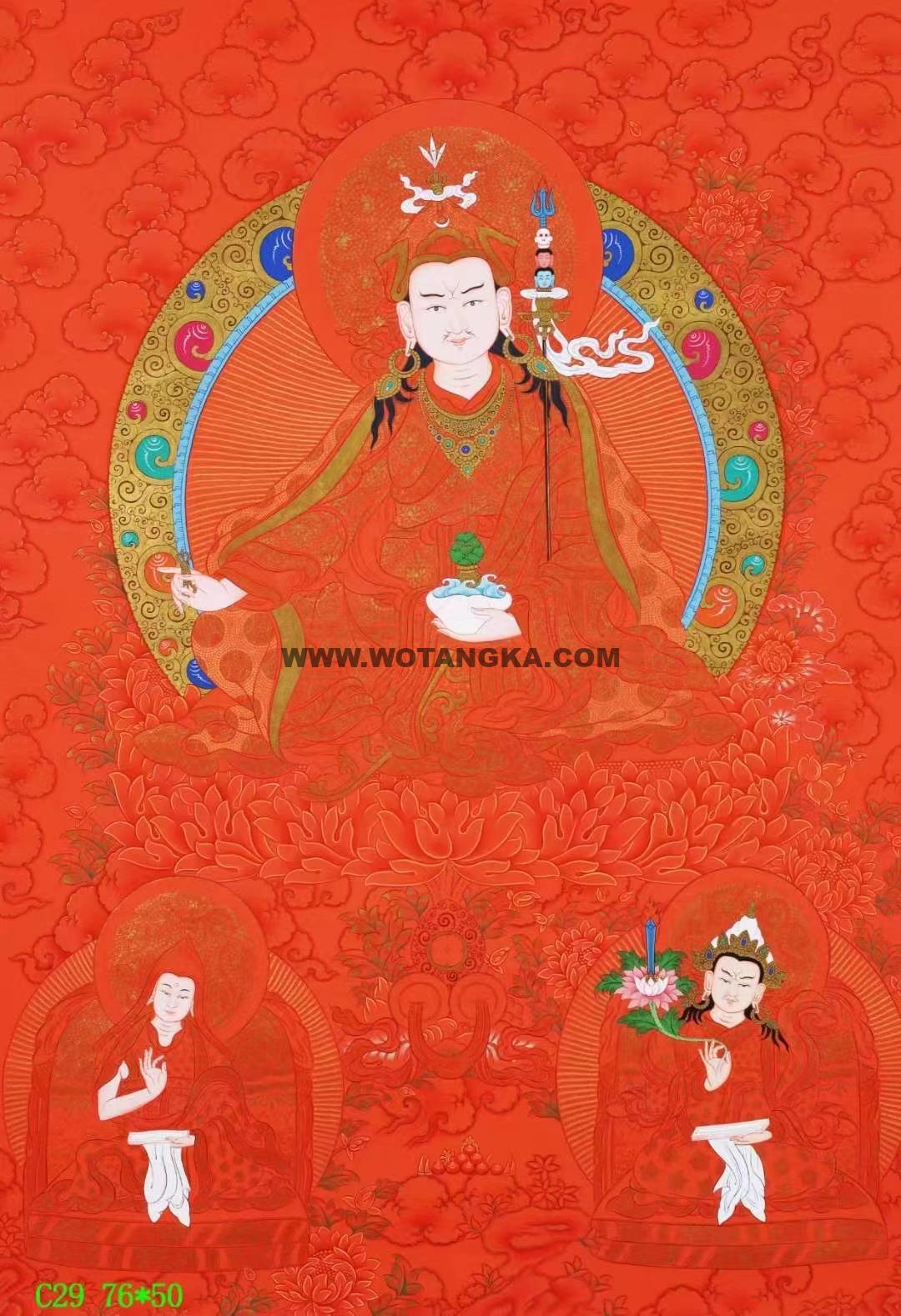 编号138-288626:红金唐卡-莲花生大士(76*50CM左右)