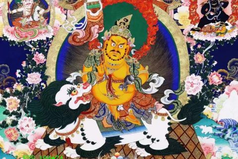 编号138-463136：彩绘唐卡-财宝天王·五方财神（104*71CM左右）
