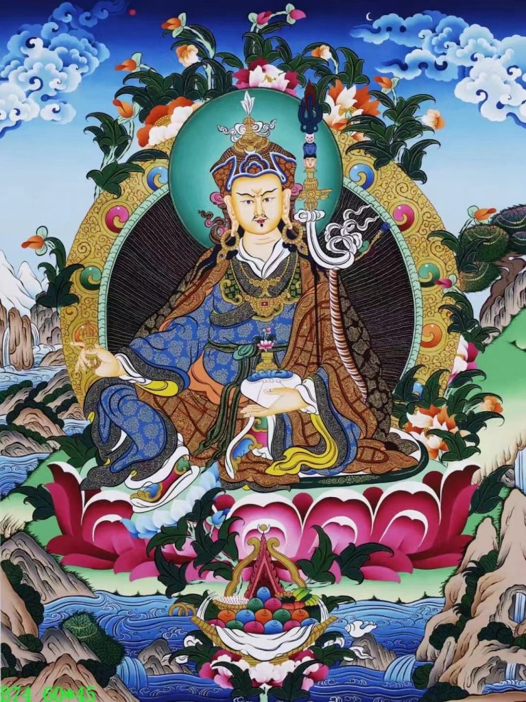 编号138-465008：彩绘唐卡-莲花生大士（60*45CM左右）