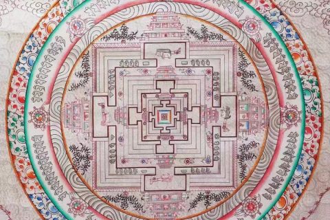 编号138-475959：白银唐卡-时轮金刚坛城（76*50CM左右）