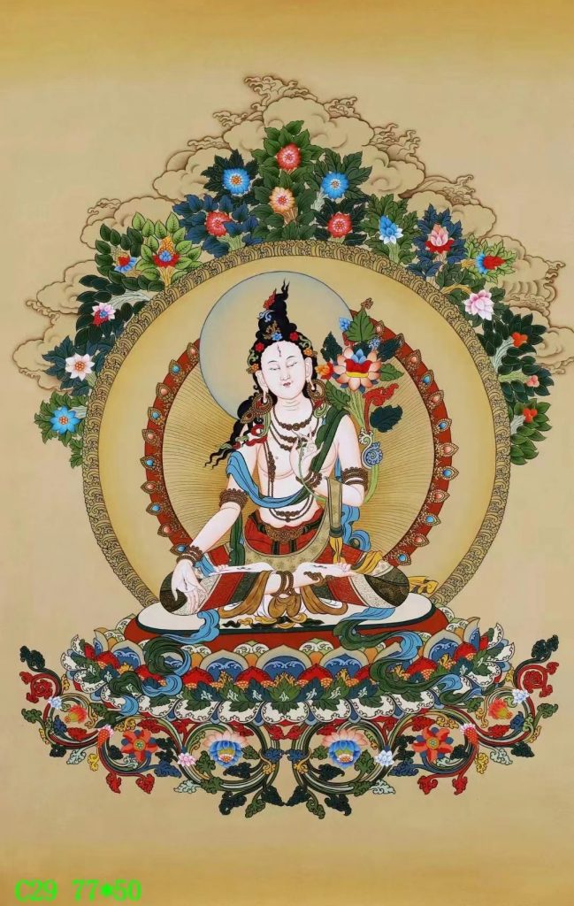 编号138-494617：彩绘唐卡-白度母（77*50CM左右）