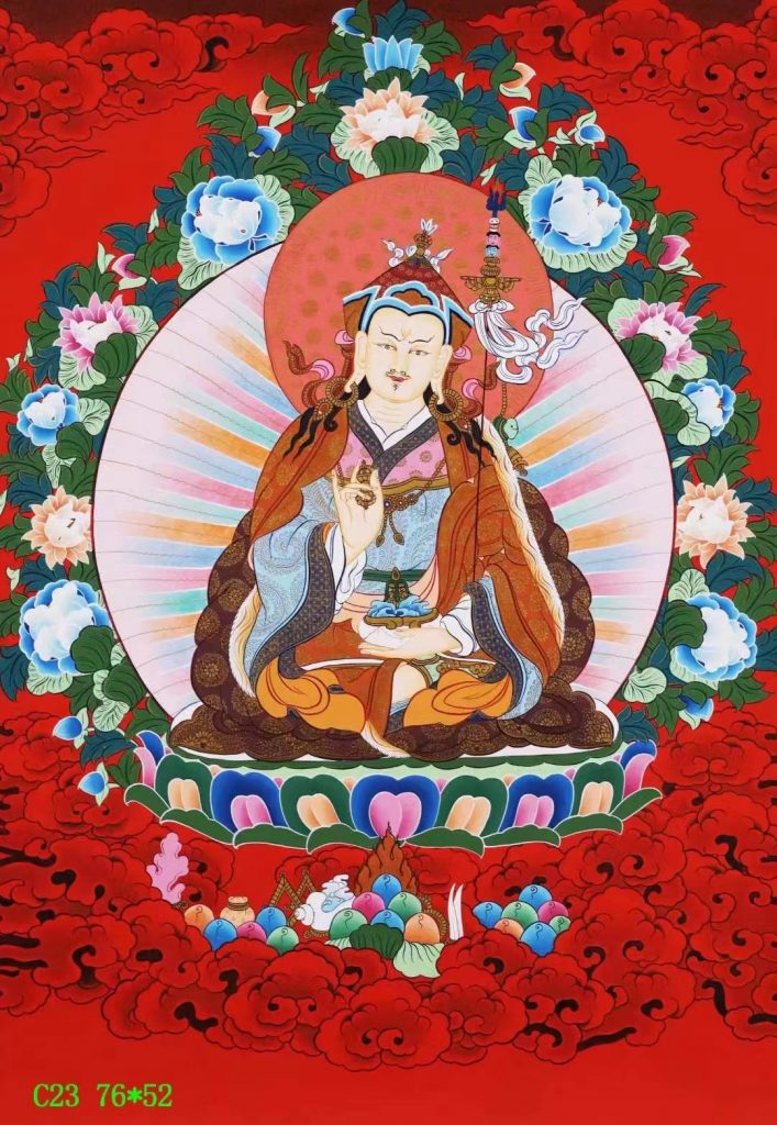 编号138-530468：红金唐卡-莲花生大士（76*52CM左右）