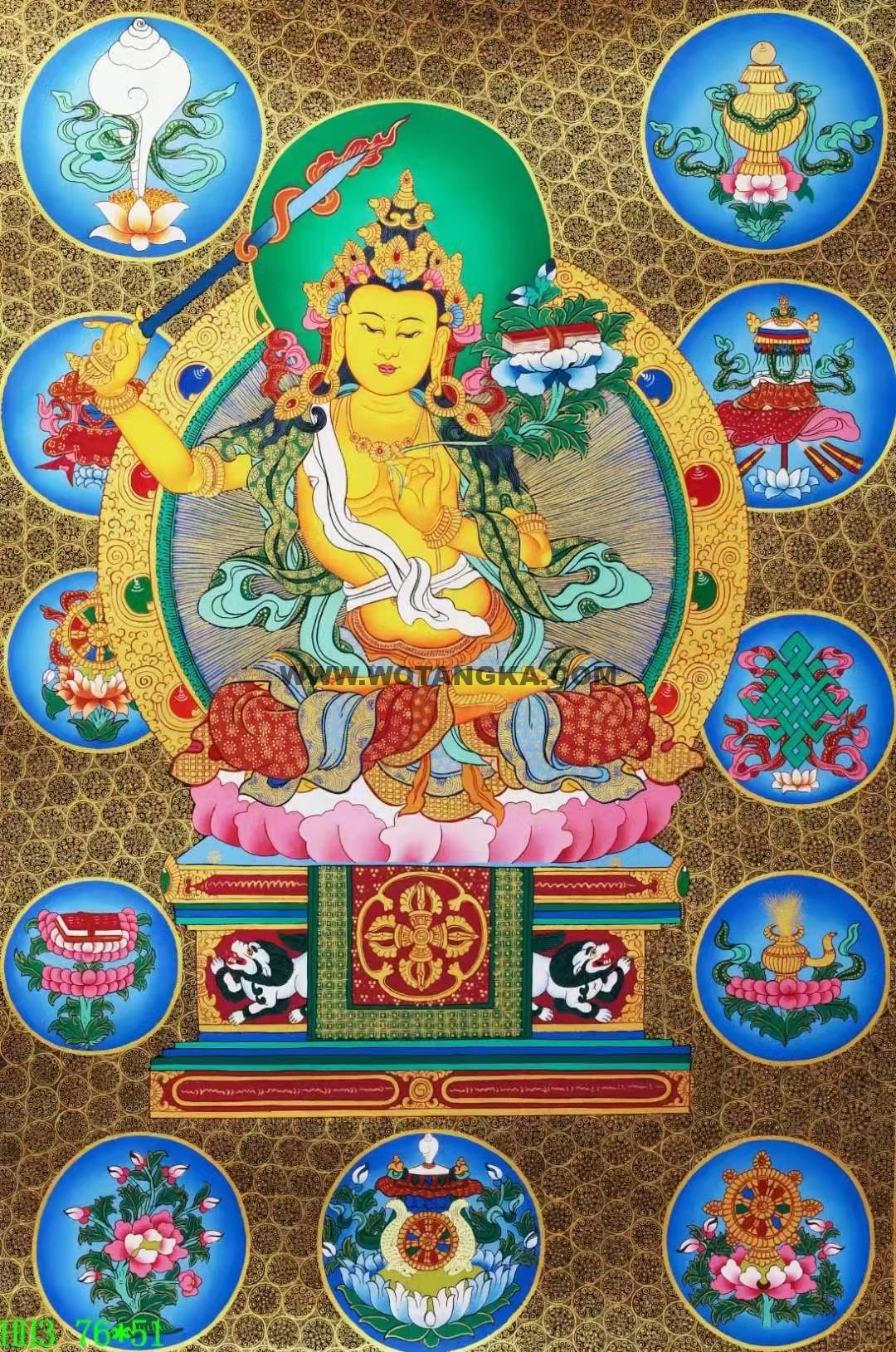 编号138-553590:黑金唐卡-文殊菩萨(76*51CM左右)