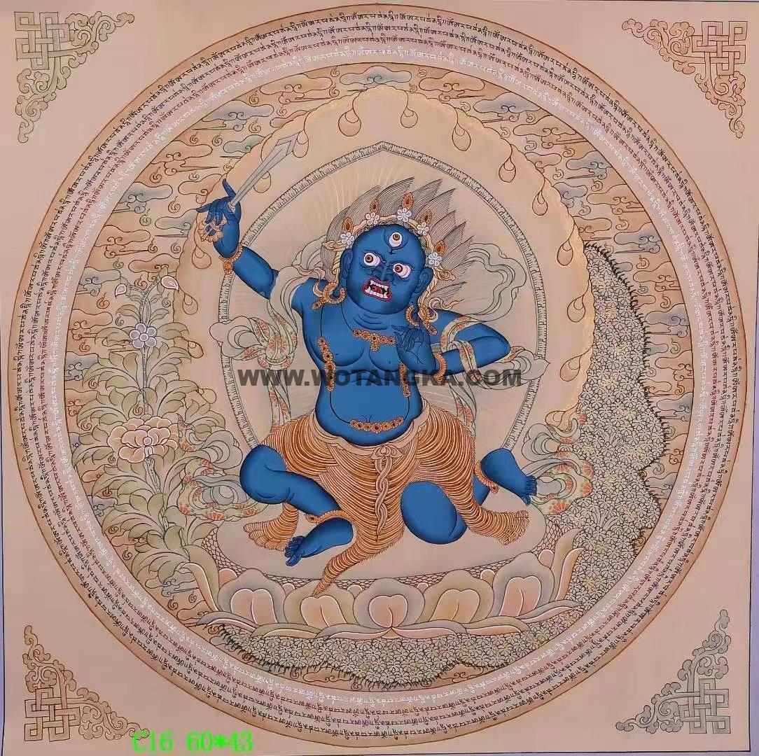 编号138-642886：彩绘唐卡-不动明王坛城（50*50CM左右）